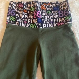 Green Pink Flare Leg Legging